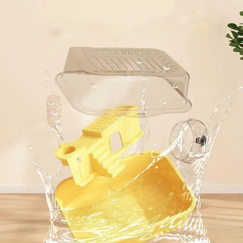 Small Hamster Cage Hedgehog Sleeping House With Transparent Lid Anti-escape Small Animal Accessories Removable Hamster Safety