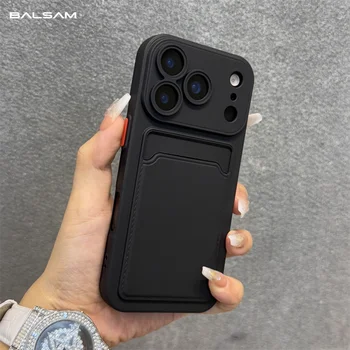 Luxury Soft Silicone Wallet Case For iPhone 17 Air 16E 15 14 Plus 13 12 Mini 11 Pro Max XR XS Shockproof Card Holder Slot Cover 1