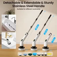 9-in-1 USB Rechargeable Electric Cleaning Brush Telescopic Handle 8 Brush Heads Multi-Surface Cleaner for Home Car 4