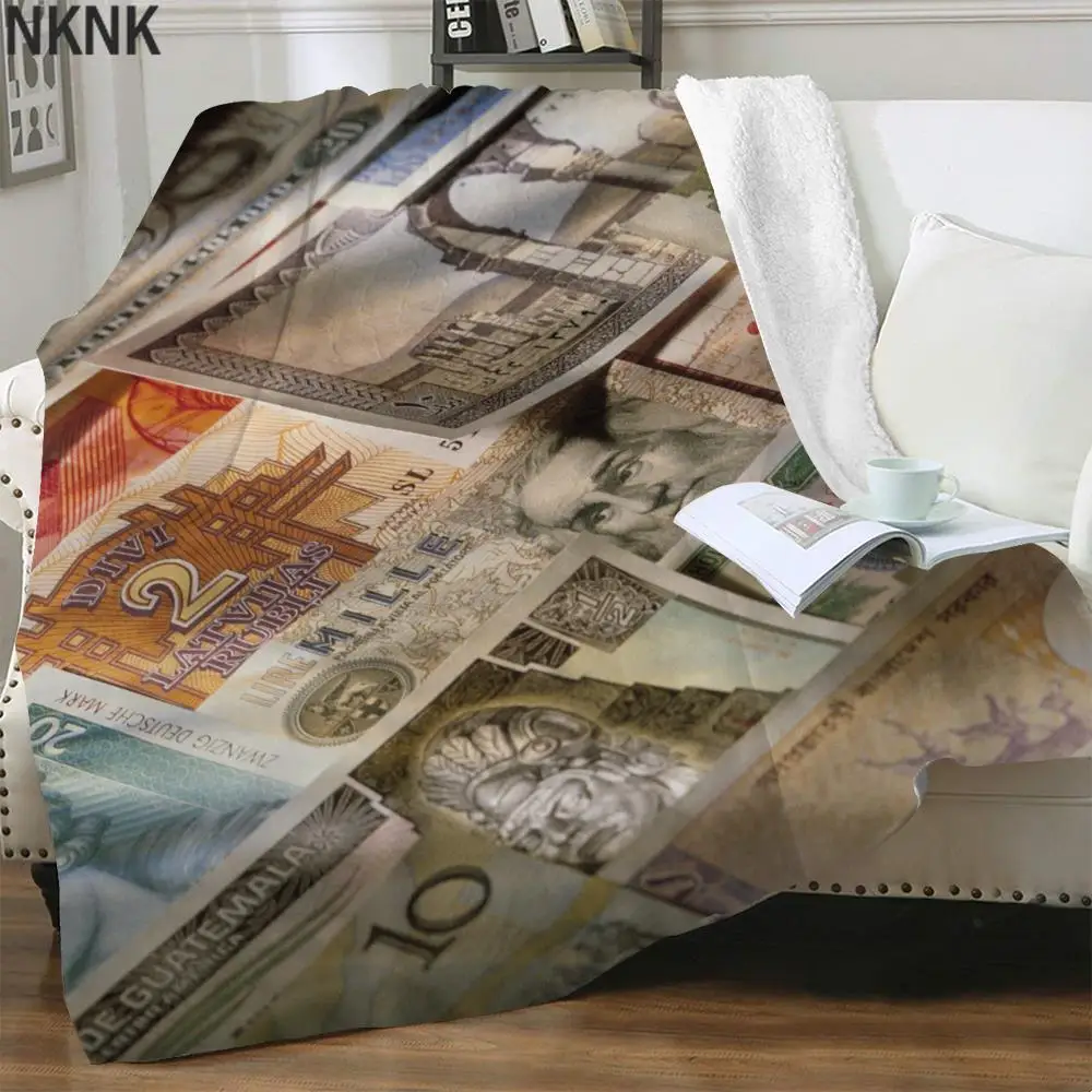 NKNK Brank Money Blanket Currency Bedding Throw Portrait 3D Print