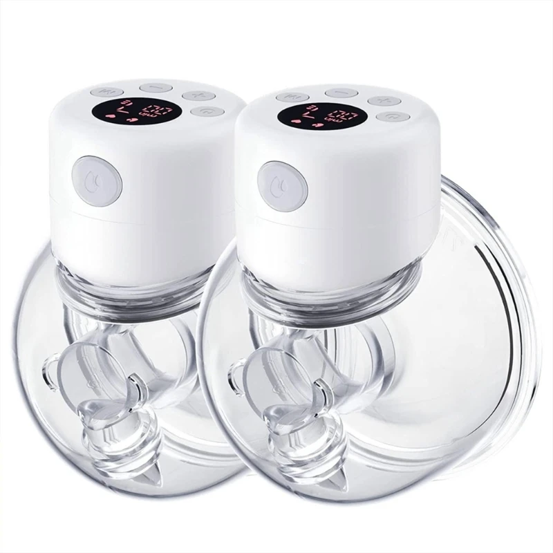 Wearable Breast Pump Portable Hand Free Electric Breast Pump for Breastfeeding with Silicone Flanges 180ml Milk Bottle