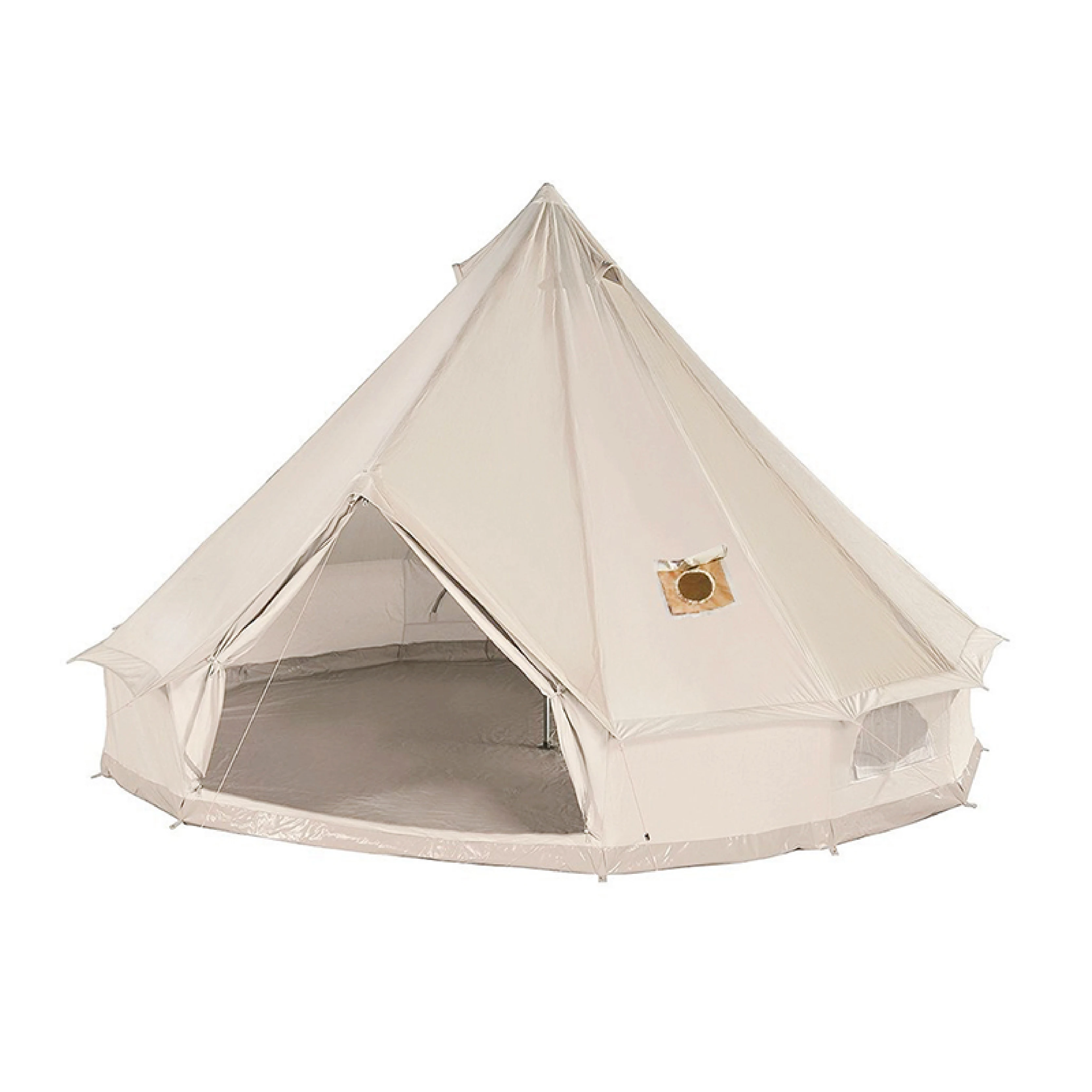 

3m 4m 5m 6m cotton canvas bell tent with two stove holes for hiking glamping survival