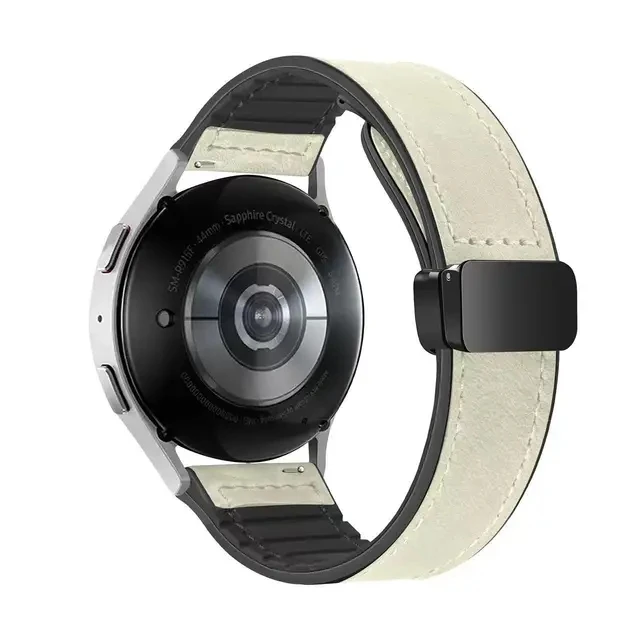 Silicone and Leather Watch Strap - 22mm Band Bracelet