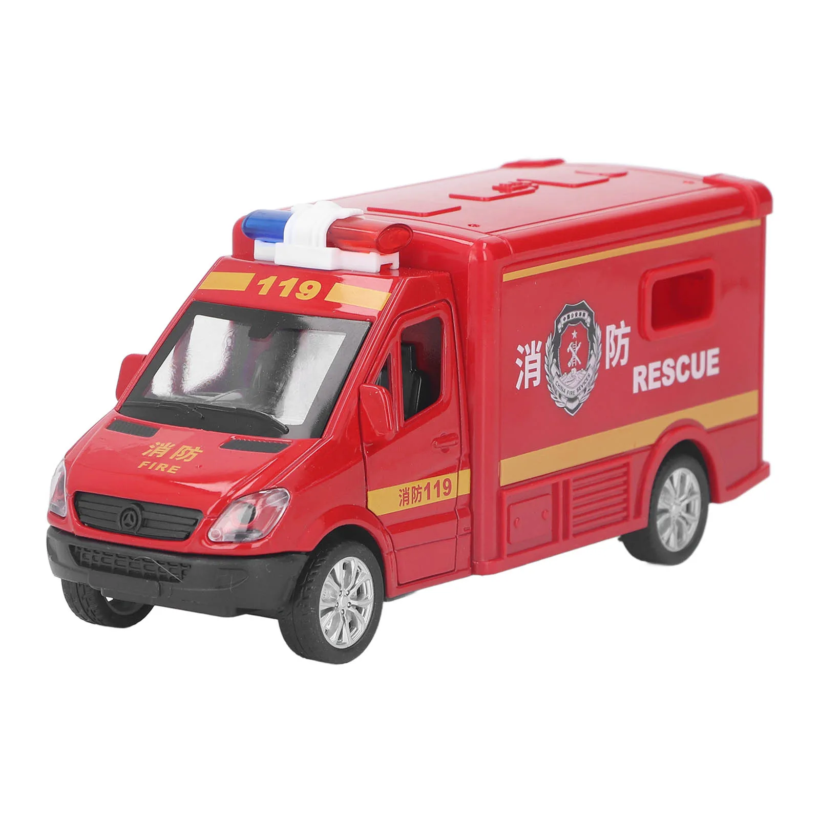 Fire Truck Alloy Simulation Car Model Innovative Sound and Lights Fire Truck Pull Back Fire Truck Toy for Kids Gifts Collection police fire pickups truck model 1 43 sound