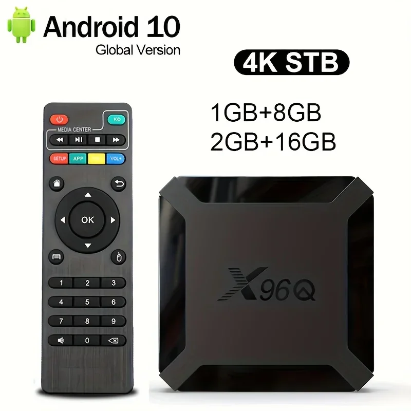 Per Android10 X96Q Smart Tv Box Allwinner H313 Quad Core Cpu Streaming Media Player 4K 2.4G Wifi Eu Plug Porta Tv