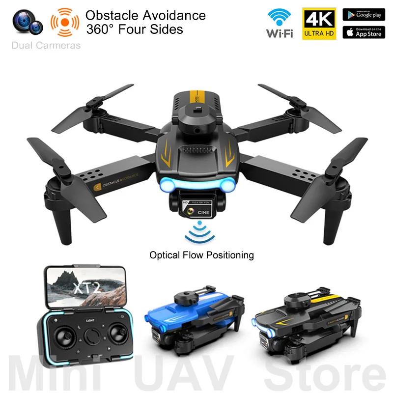 

XT2 RC UAV Drone 4K 4-Sides Obstacle Avoidance Folding Quadcopter With Camera Optical Flow Positioning Aircraft Toy Free Return