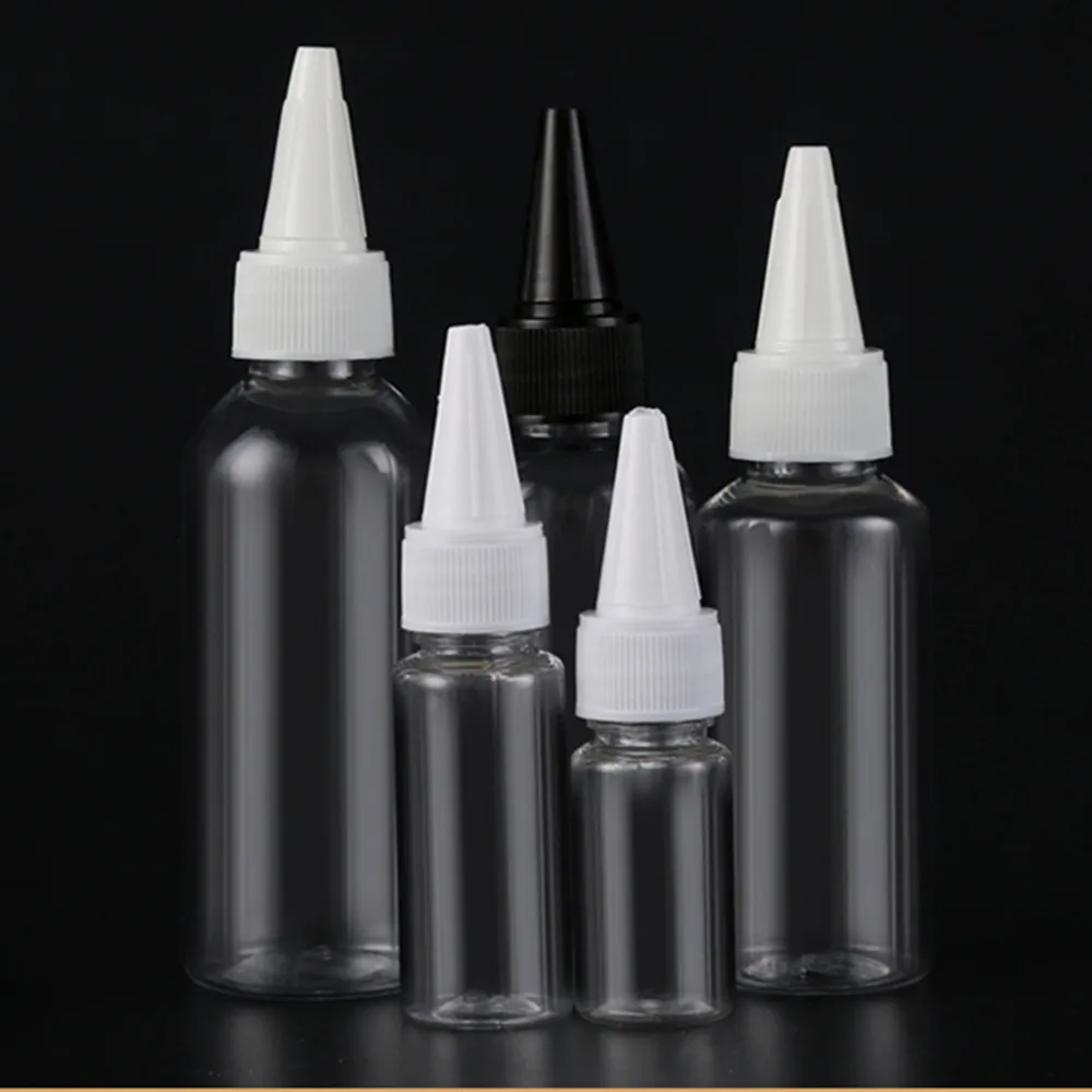 30ml 1oz 50ml 60ml 100ml 1oz 2oz 8oz 120ml 150ml 200ml 250ml 300ml plastic round clear pet bottle with Twist Top Caps for glue