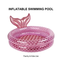 Piscine gonflable rose sirène pour enfants, piscine ronde pour jeux aquatiques, piscine à balles pour l'intérieur, l'extérieur, la cour, l'été 1