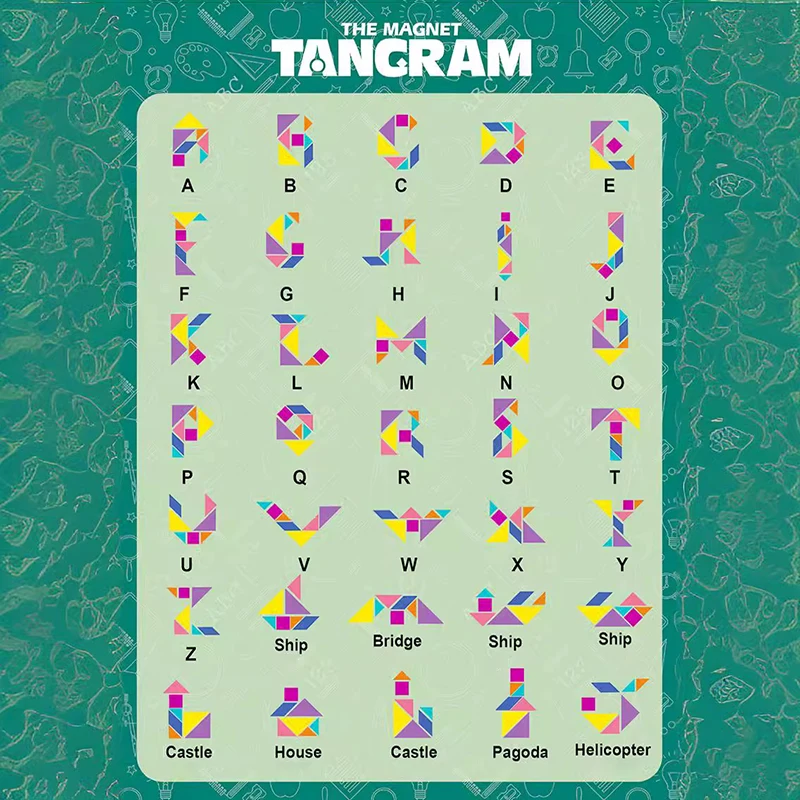 1Set Creative Children 3D Magnetic Tangram Toys Baby Early Learning Funny DIY Puzzle Block Toys Kids Fun Holiday Birthday Gifts