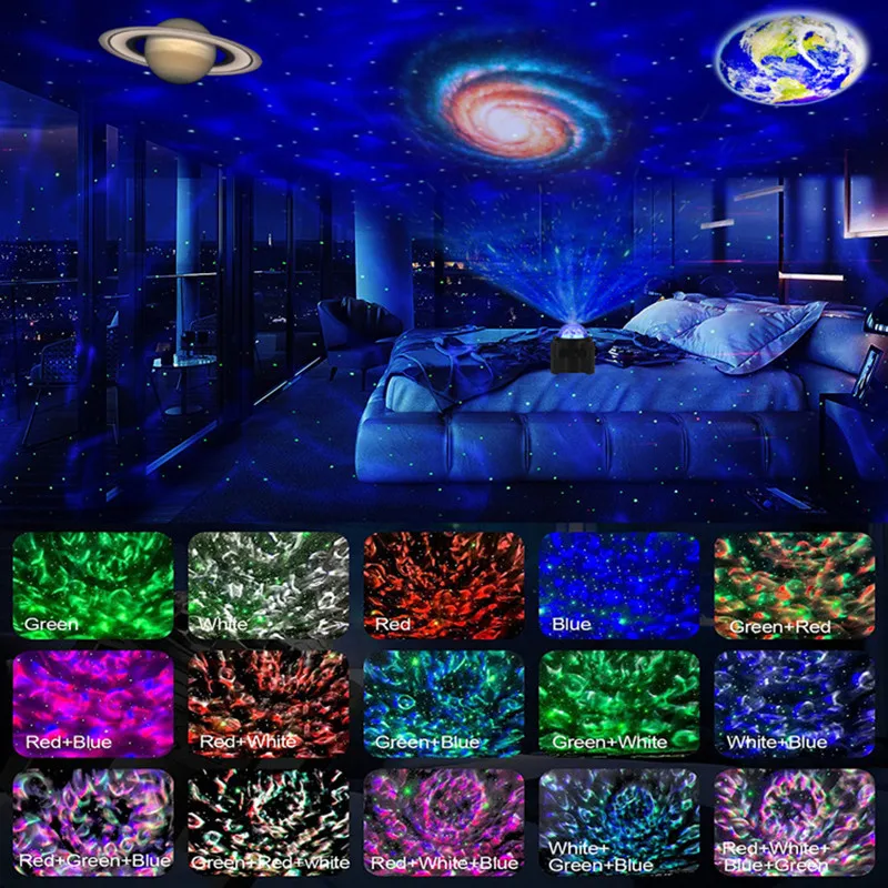 1pc Northern Lights Led Projector Light, Water Ripple Projector,  Multi-color Pattern And Smart Remote Control