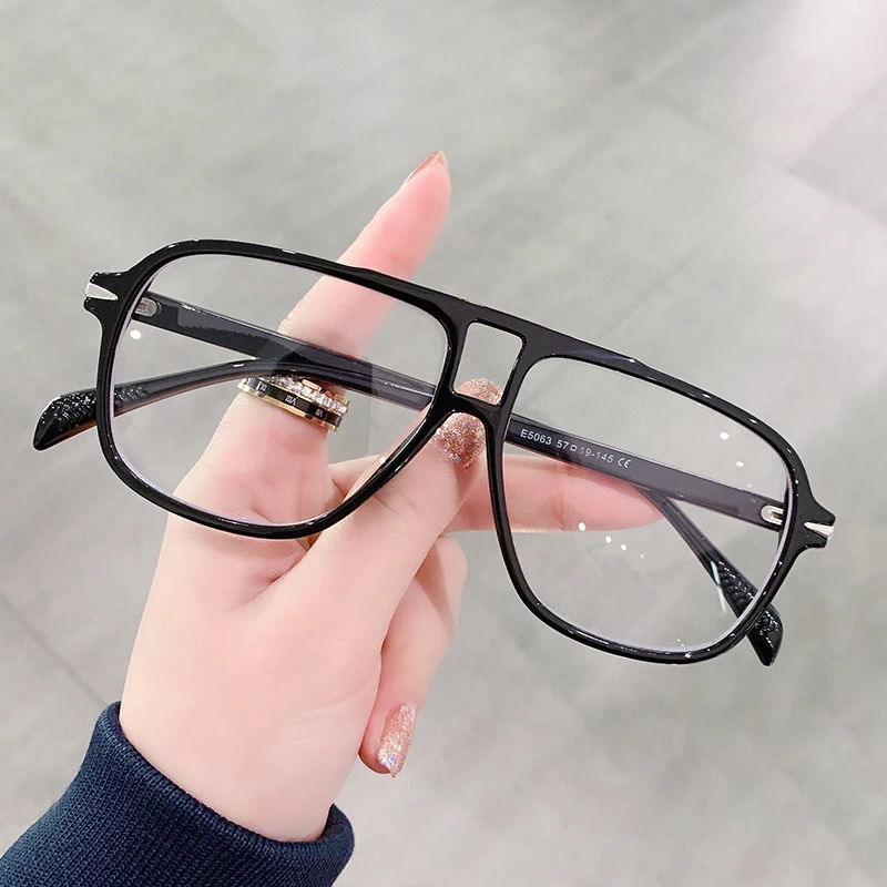 SO&EI Retro Double Bridge Men Pilot Sunglae Fahion Rivet Decoration Shade UV400 Women Trending Leopard Sun_voghion.com