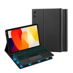 Enhanced Tablet Protective Case with Bluetooth Keyboard and Pencil Holder for Spanish (Black 3 Backlit)