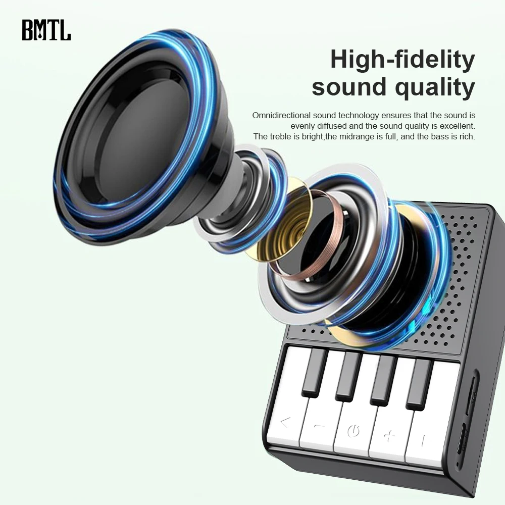 BMTL Paino Piano-shaped BT speaker Clear sound quality BT5.1 piano speaker voice recording function TF card music playbacK 5