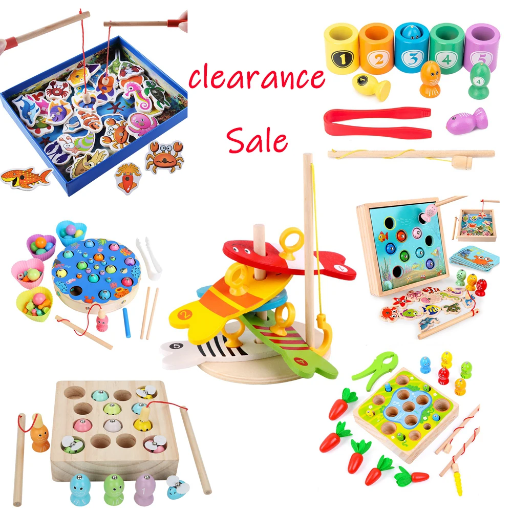 Wood Children Fishing Toy Wooden Toys Fishing Game