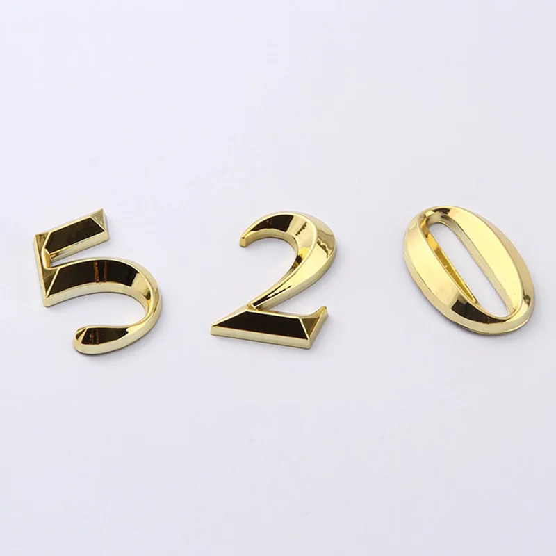 3D Gold Number 0 to 9 Self Adhesive Door Sign 1pc ABS Resin Apartment Hotel Office Door Address Street Sticker Plate Label house number signs door signs house numbers number plate