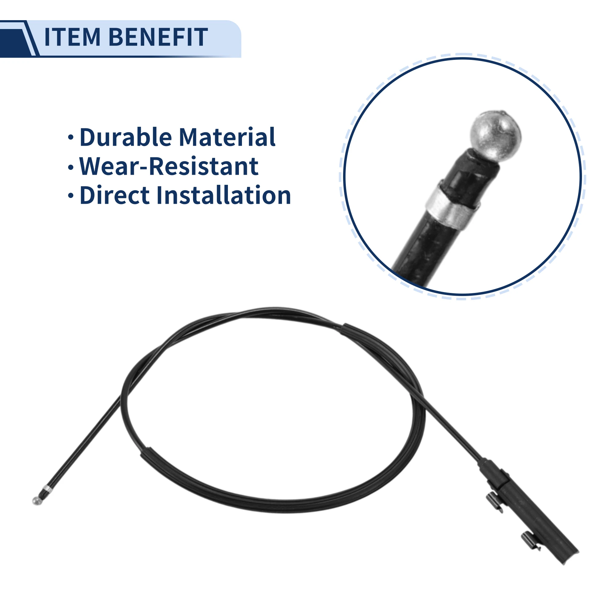 폭스바겐 골프/GTI 2004-2009 No.1K1823535A용 UXCELL 후드 래치 릴리스 케이블