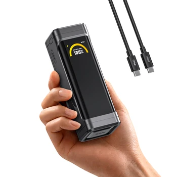 [새로운] AOHI 65W 여행 전력 은행 블랙 워리어 10000mAh 외부 건전지 PD3.0 노트북 / 전화 / 빠른 충전 발전소를 위한 240W C-C 케이블을 가진 빠른 충전 LED 디스플레이 휴대용 건전지 