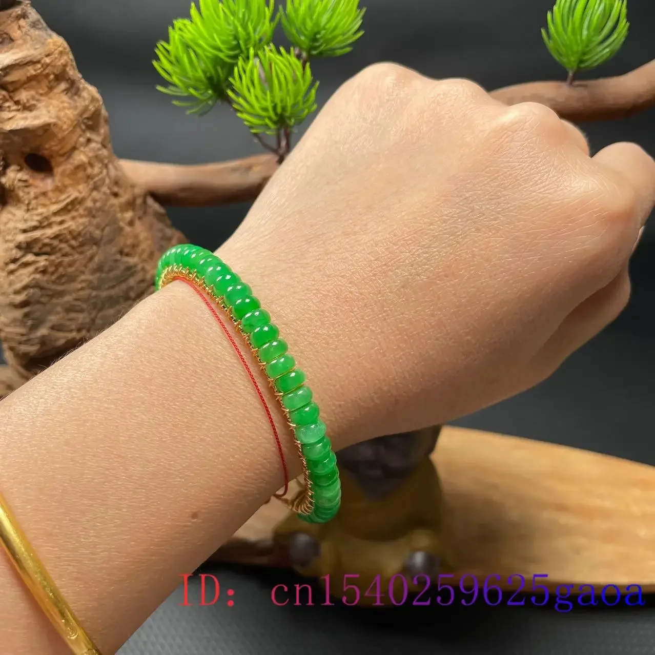 여성을위한 옥 팔찌 디자이너 선물 럭셔리 Jadeite Bangles 자연 중국어  패션 쥬얼리 보석 에메랄드 비즈