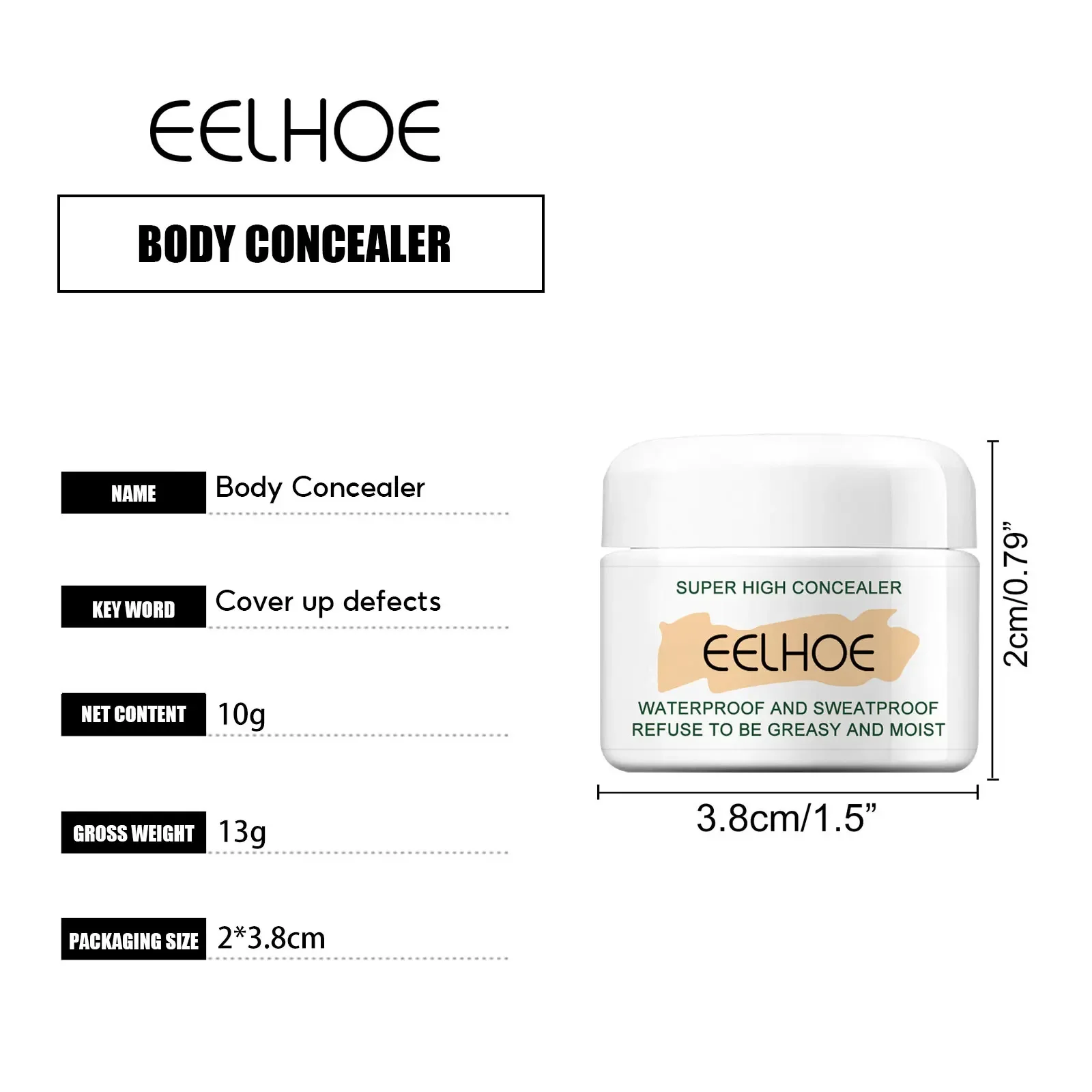 Body Concealer Cream Waterproof Full Coverage For Tattoos Scars_voghion.com