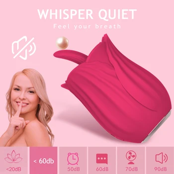 10 Speed Rose Vibrator USB Rechargable Clit Nipple Oral Pussy Licking Clitoris Stimulator Female Masturbation Sex Toys for Women 6