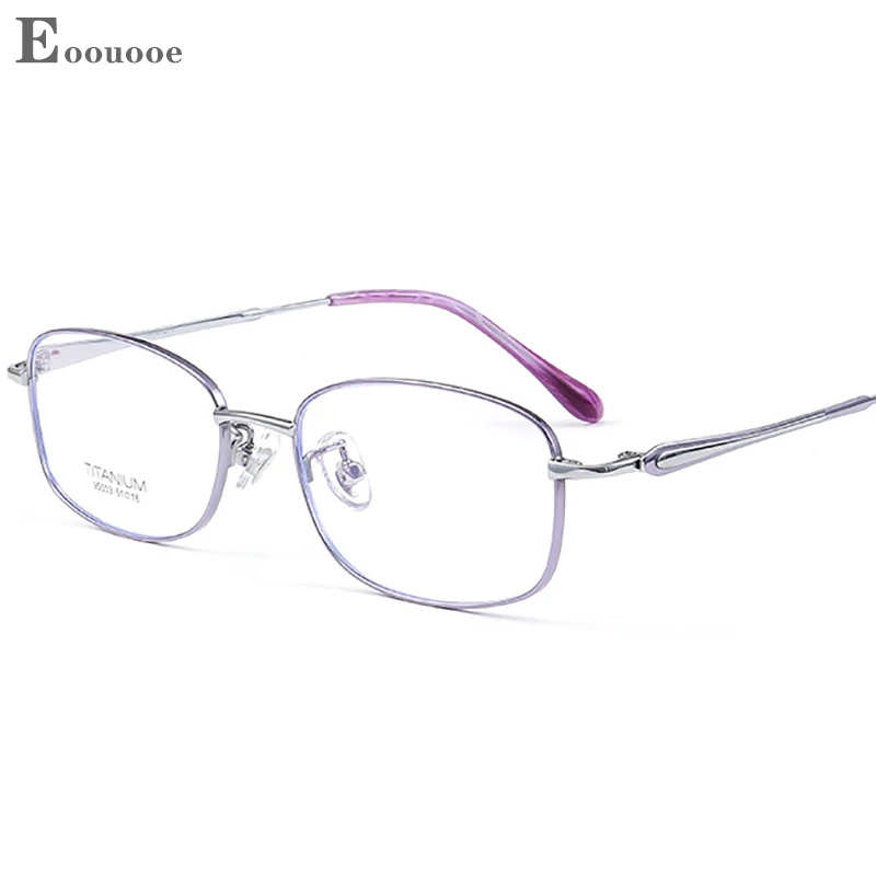 

New Glasses Frame For Women Fashion Titanium Eyewear Red Purple Two-color IP Electroplating Myopia Hyperopia Progressive Optical