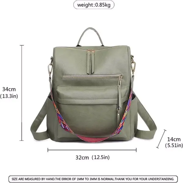 女双肩包钱包时尚书包多用途设计师手提包女士挎包PU皮革肩包（周末不发货）-15