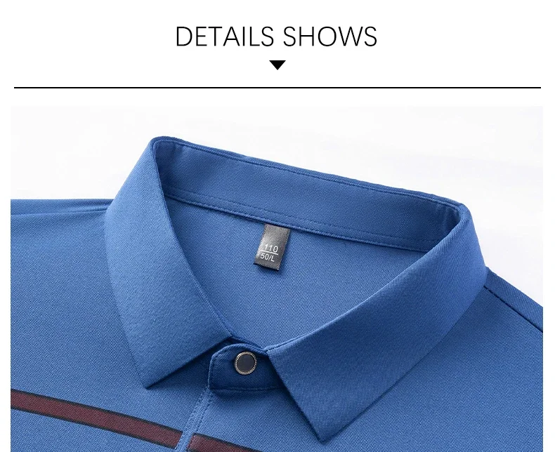 BROWON Brand 2025 Summer Shorts Polo Shirt Men Tshirt Luxury Wide Striped Lapel Collared Polo Shirt for Work Business Men 25 S959fe587a11545e7b853f0ae6195f3b6f