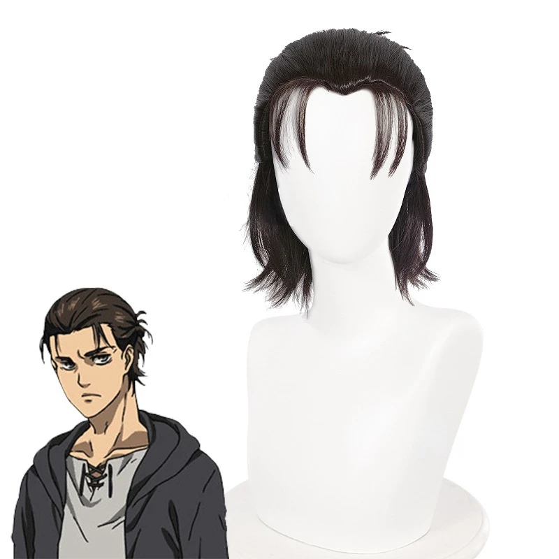 

Anime Attack on Titan Final Season Eren Jaeger Cosplay Costume Wig Black Shingeki No Kyojin wigs