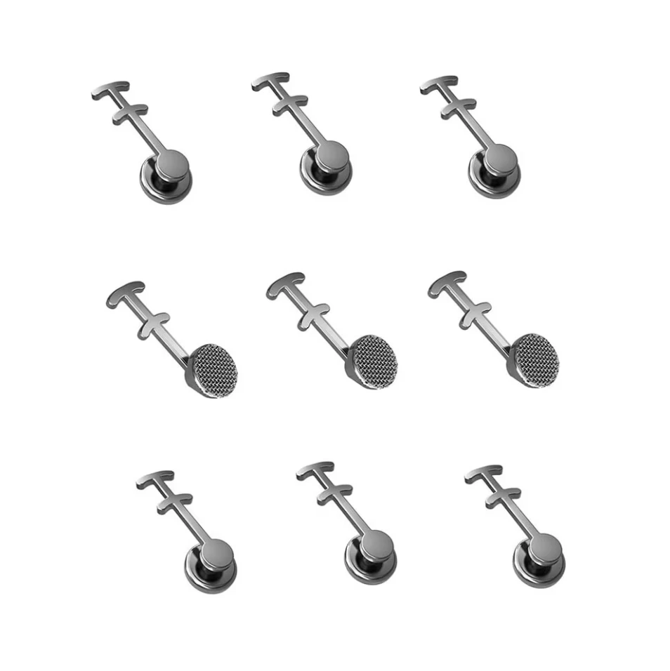 10Pcs/Pack Dental Orthodontic Lingual Button Bondble Multi-Hook Botton Monoblock Double Hooks Stainless Steel Dentist Materials