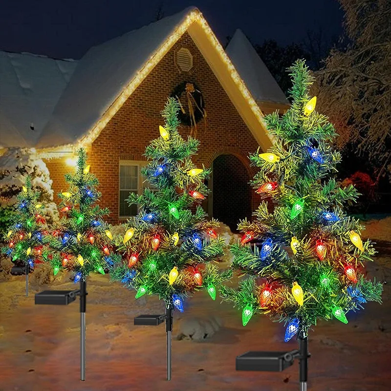 

Christmas Tree LED Solar Light Outdoor Solar Garden Lights New Year Party Christmas Decor Waterproof Lawn Patio Landscape Lamps