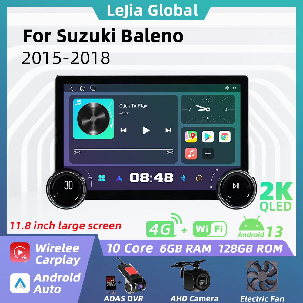 

11.8 INCH Android Car Radio 2 Din For Suzuki Baleno 2015-2018 2K Screen GPS 4G Navigation Multimedia Audio Head Unit Autoradio