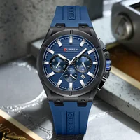 CURREN Luxury Man Wristwatch Chronograph Date Waterproof Rubber band Casual Quartz Men's Watches Sports Male Clock Reloj