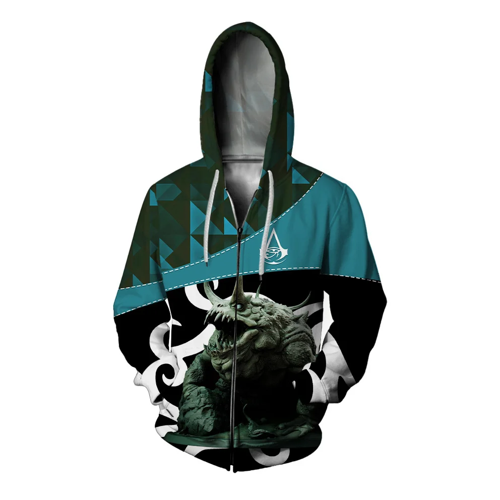 thumbnail image 1 of Sudadera con capucha informal de otoño para hombre, ropa Y2k, sudadera con estampado de calavera y cabeza de oveja, sudadera holgada con capucha y cremallera, ropa para hombre, 1 of 4