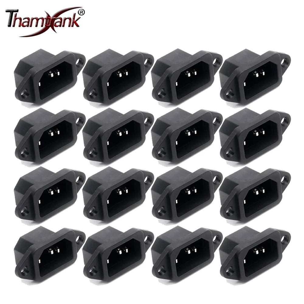 Pinos Terminal Macho Plug Iec320 C14 Entrada Tomada de Alimentação Montagem do Painel ac 250v 10a Alta Qualily Atacado 100 Peças Preto