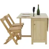 Solid Wood Folding Dining Table and Chair Set with Storage – Foldable Dining Table, Small Drop Leaf Kitchen Table 1