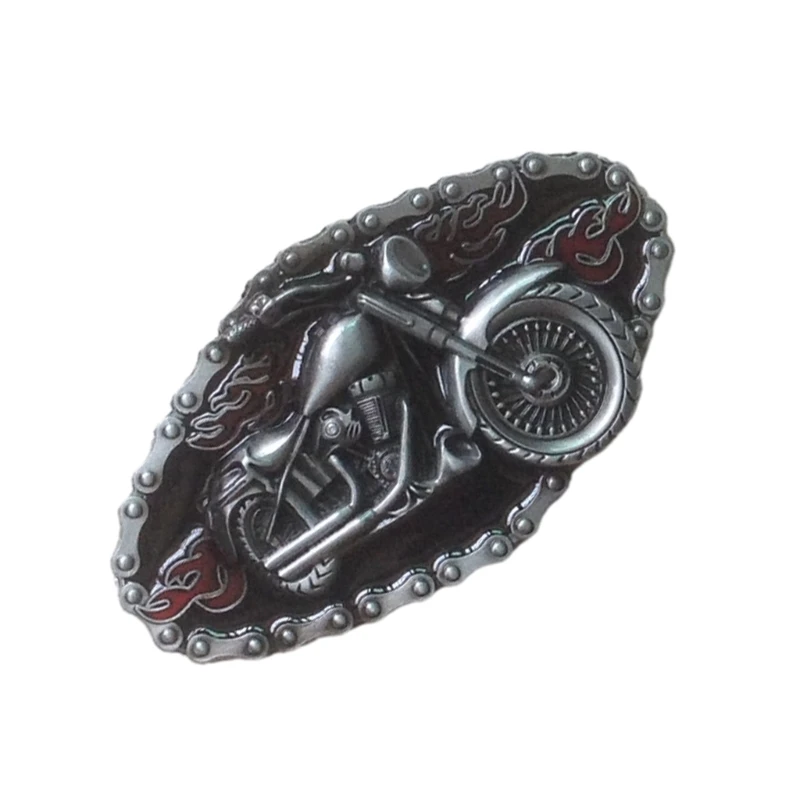 

Creative Relief Motorcycle Pattern Buckle Belt Replacing Components Western Heavy Rock Belt Buckle for Adult
