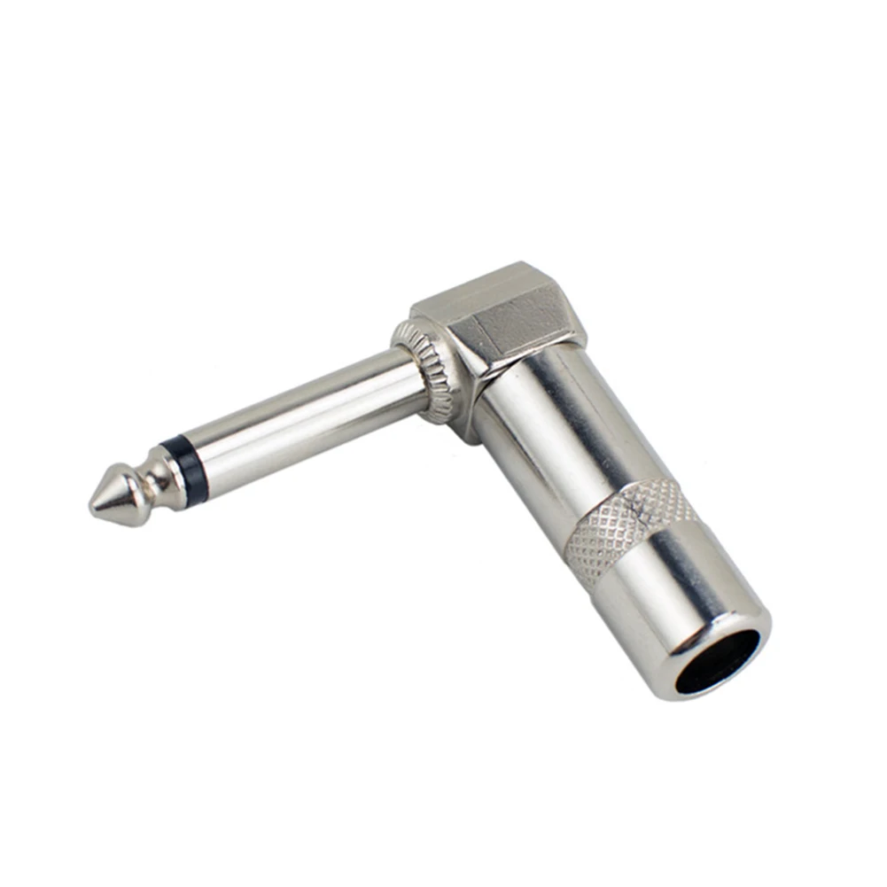 Audio Connector 4pcs Right Angle Audio Plug 6.35mm 1/4" Male Jack Connector For Guitar Cables Professional Grade Mono Audio Plug Instruments