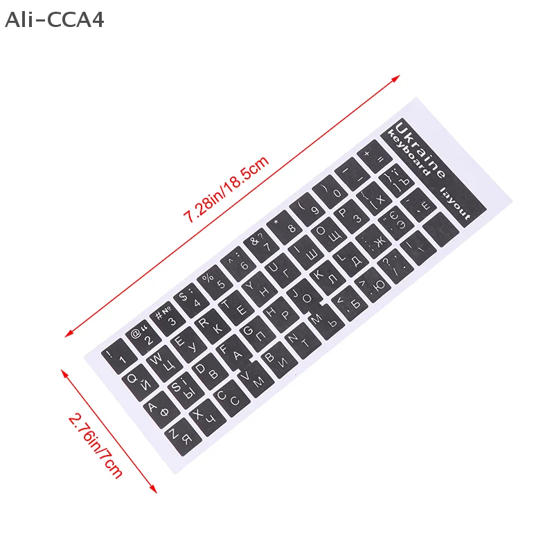 CCA4-1Pc 우크라이나 언어 키보드 스티커 검정/명확한 배경 범용 PC 노트북 용 흰색 파란색 빨간색 검정색 문자 스티커