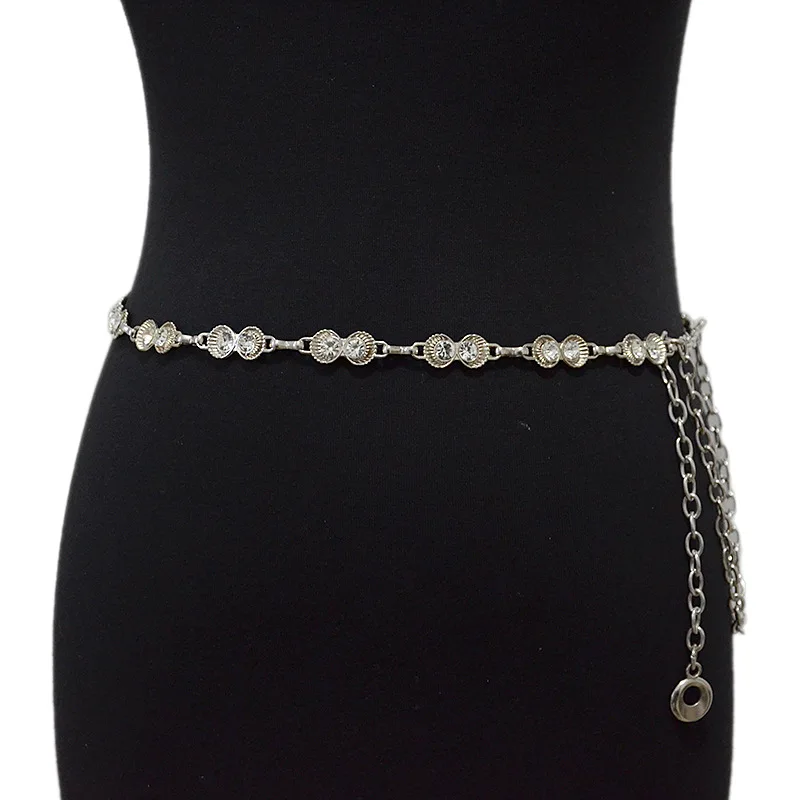 

Новое поступление, простой дизайн, Женский ремень с металлической пряжкой, декоративная цепочка на талию