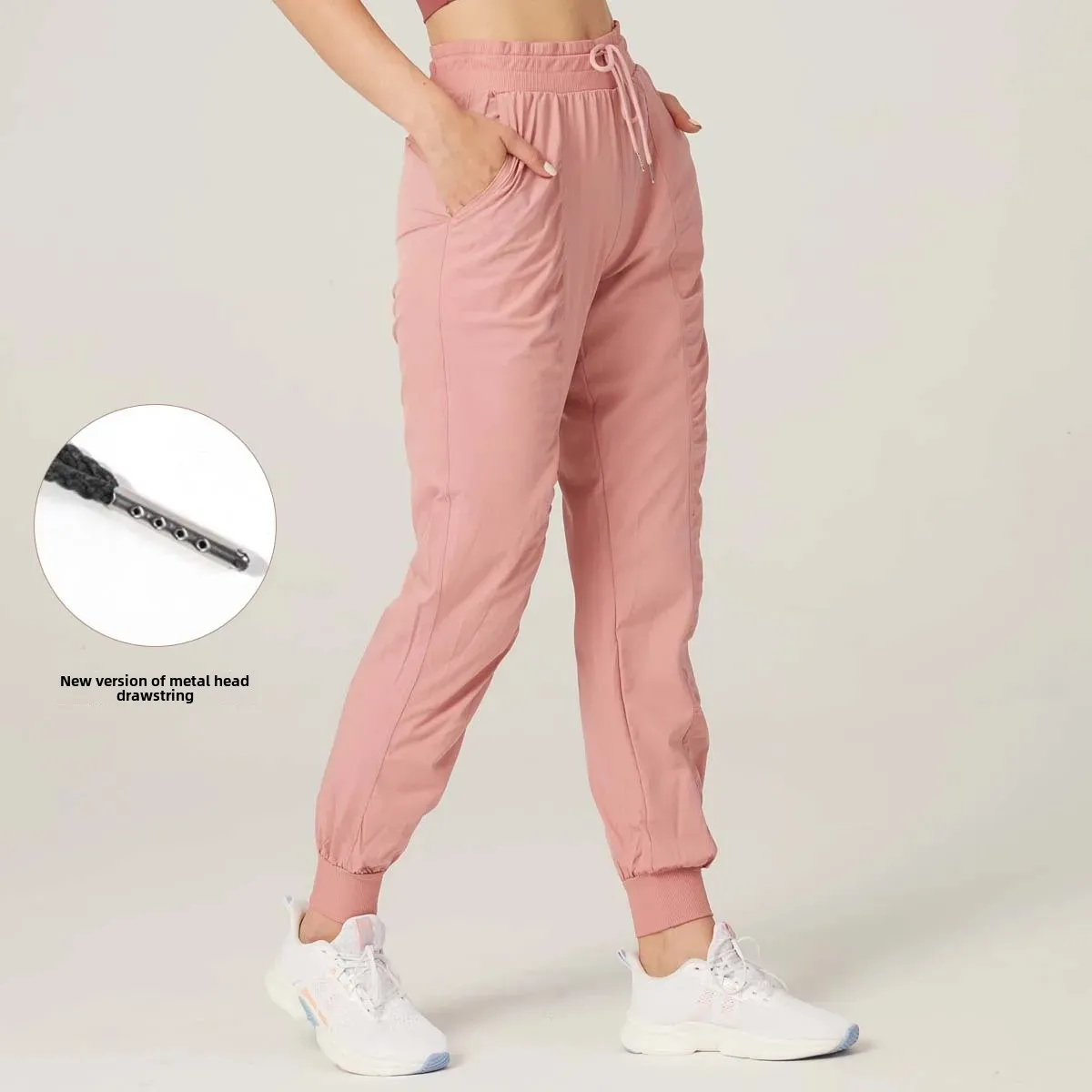 Quick Dry Breathable Loose Women's Sport Pants Running Yoga Fitness Casual Nine Points Cuffed Sweatpants Slimming Effect