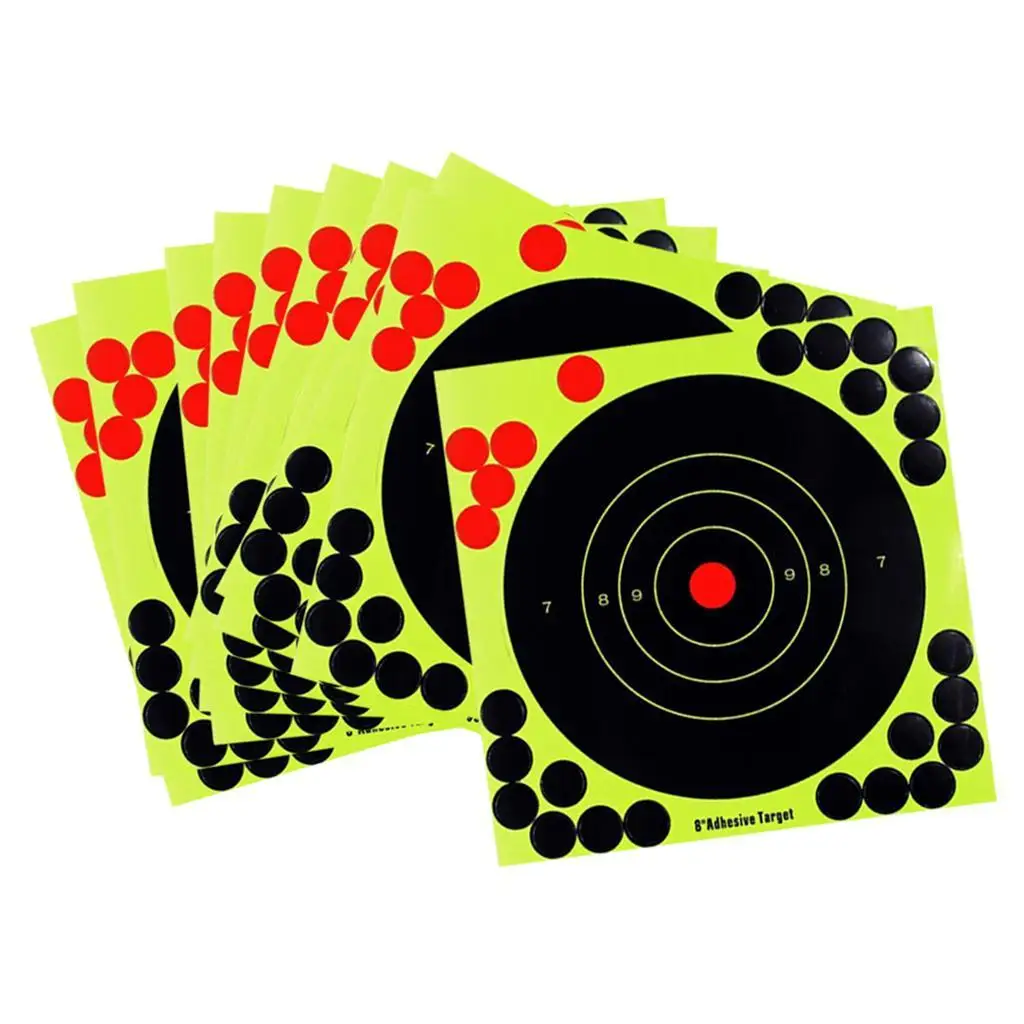 

8inch Round Shape Shooting Targets Splatter Fluorescent Gun Range Paster Hunting Targets Accessories