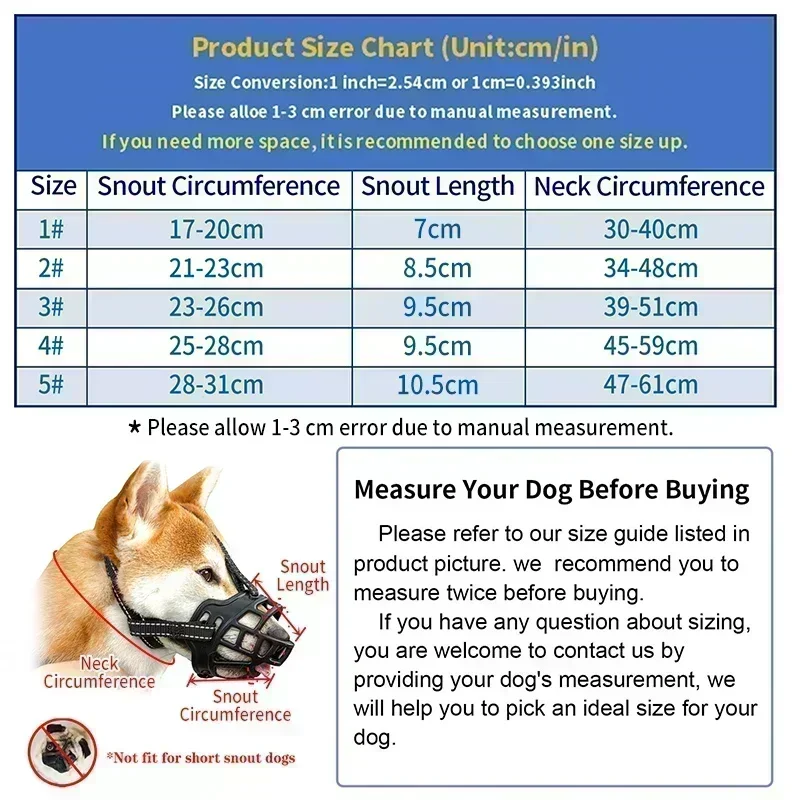 Dog Muzzle Soft Glue Adjustable Anti-biting Chewing Breathable Durable Strong Basket Mask