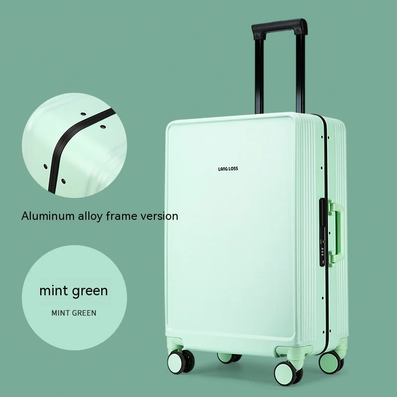 Aluminum Frame Rolling Suitcase Student Large Capacity Fashion Trolley Case Business Boarding Box Travel Spinner Luggage