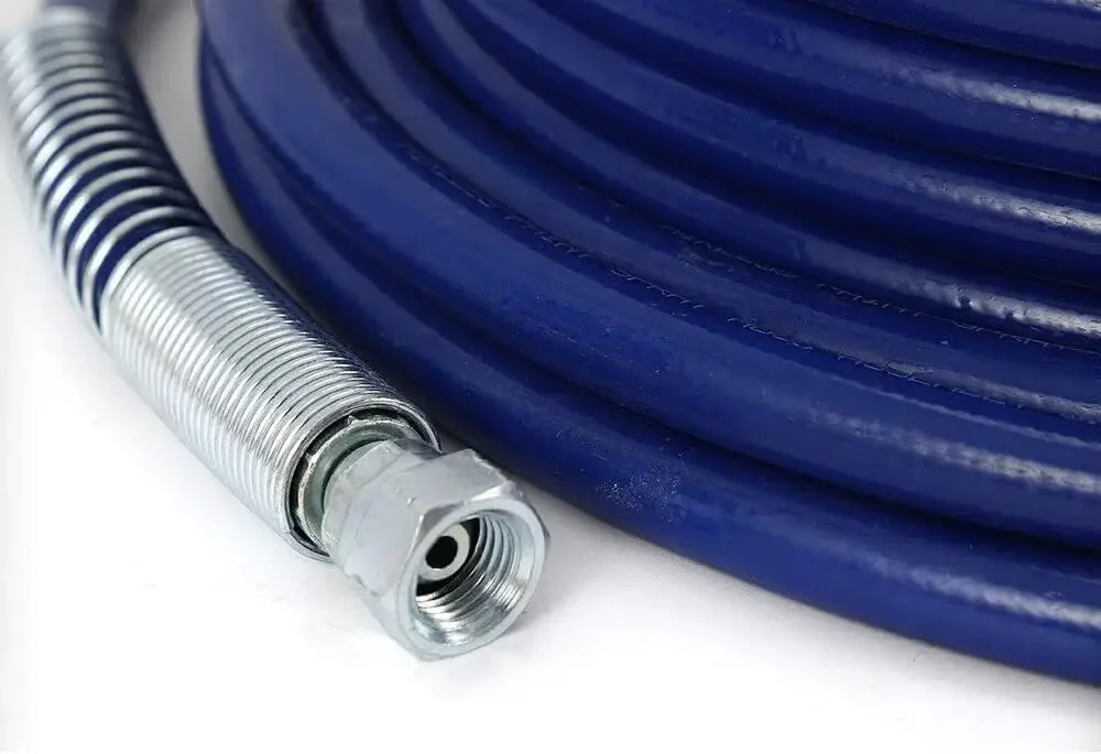 Leichter, flexibler Faserschlauch, 15 Meter flexibler Faserschlauch, geeignet für 3300 PSI Airless-Farbspritzschlauch (blau), brandneu – Detail 4