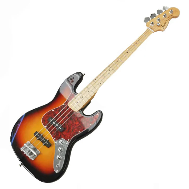 Four-string Electric Bass Sunset Yellow Brown Through Body Strings OIATTAR-8022