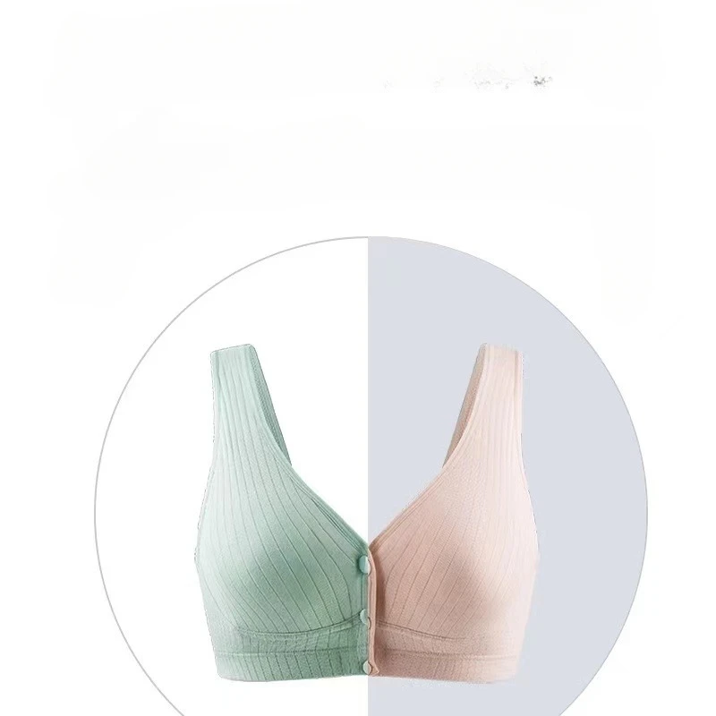 Pure Cotton Nursing Bra Women's Breastfeeding Maternity Underwear Women Pregnancy Plus Size Bralette Gather Crop Top Women