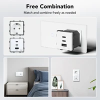 BSEED 1/2/3Gang 1/2/3Way Zigbee Light Switch Smart Wall Touch Switches Tuya APP Glass Panel plus 65W USB C Charge Without Smart - Image 3