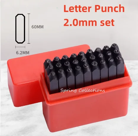 1set 1.5mm/2mm/2.5mm/3.0mm Carbon Steel Number Punch Letter Punch Hand Stamp Stamping Case Hand Tools