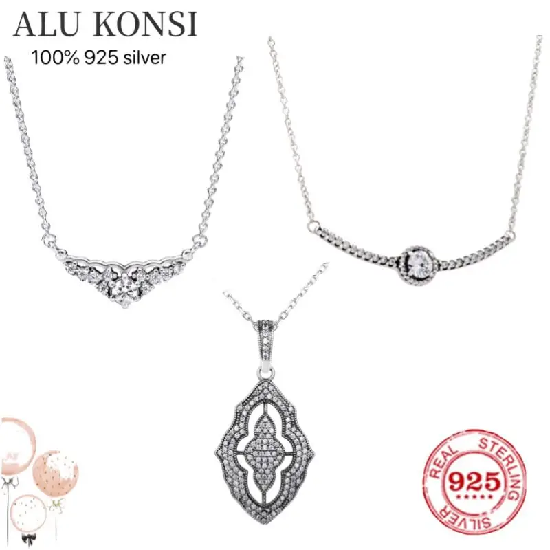 

Женское колье из серебра 100% пробы, со сверкающими кольцами