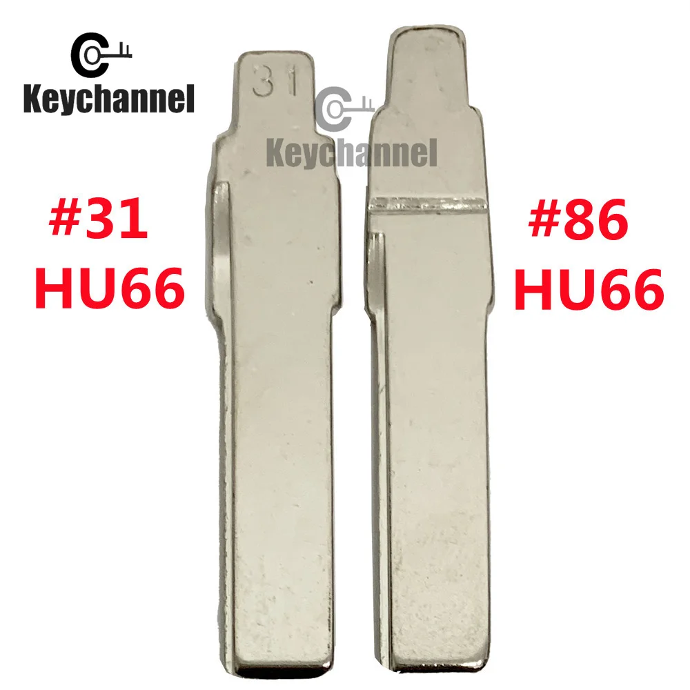 Keychannel 10PCS Universal Car Key Blade HU66 Uncut Blank for KEYDIY KD VVDI Xhorse for VW Golf MK7 MK6 Jetta Polo Skoda Seat car glossy carbon fiber key case for vw golf 7 bora polo golf passat skoda octavia a7 fabia seat ibiza leon mk7 car accessories